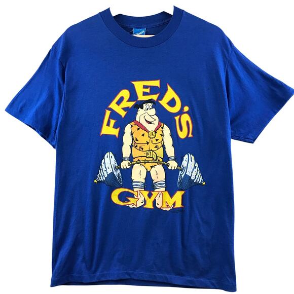 Vintage The Flinstones Fred’s Gym T Shirt XL Cartoon Network - Picture 1 of 12